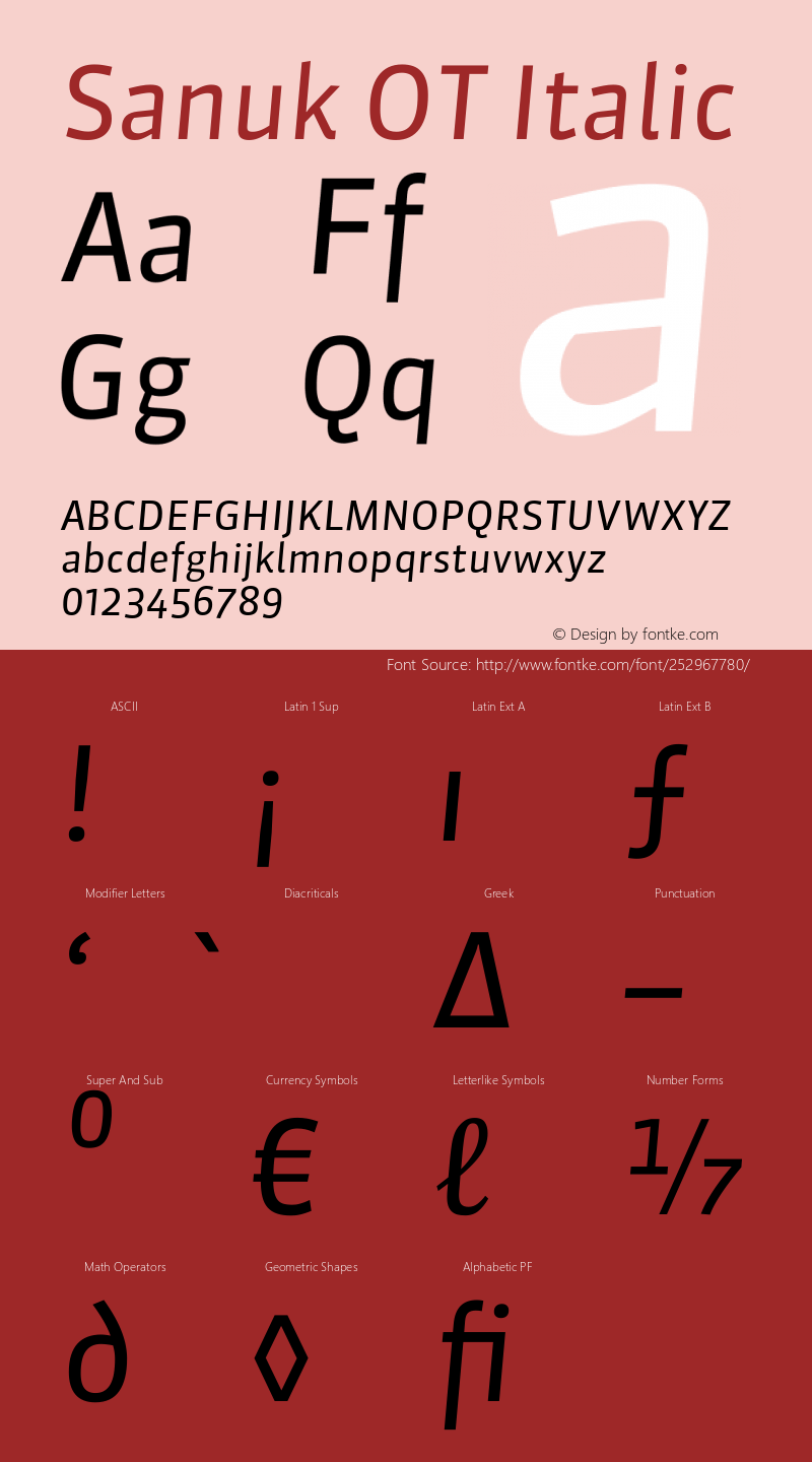 Sanuk OT Italic Version 7.504; 2016; Build 1022图片样张