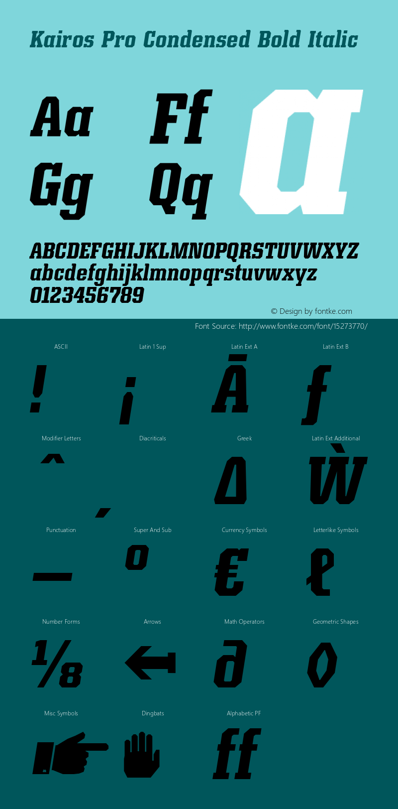 Kairos Pro Condensed Bold Italic Version 1.00图片样张