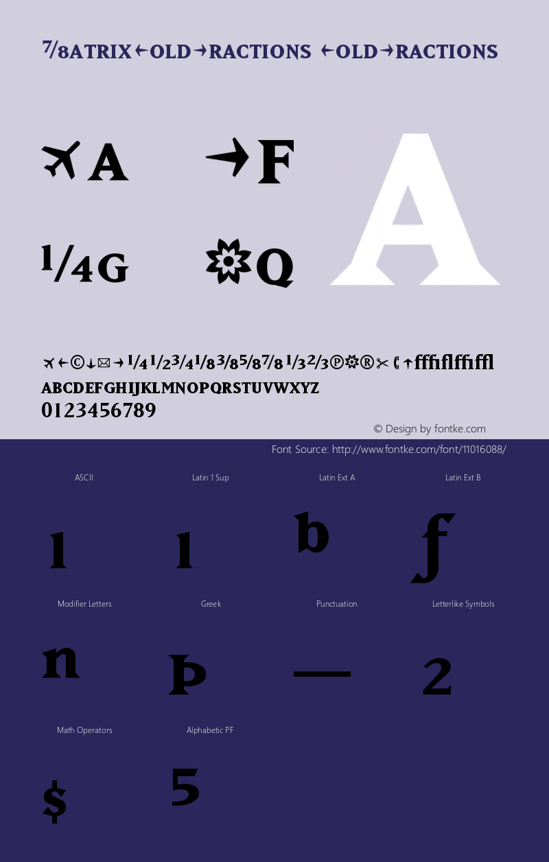 MatrixBoldFractions BoldFractions Version 001.000图片样张