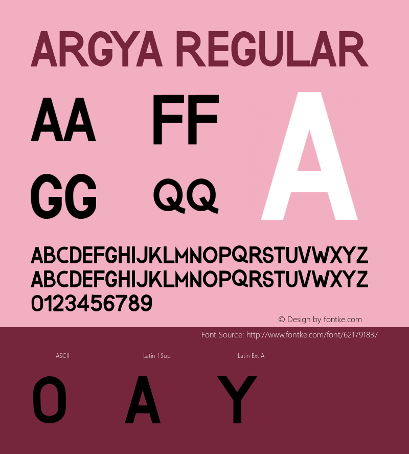 ARGYARegular Version 1.001;Fontself Maker 3.5.1图片样张