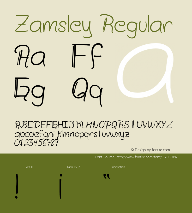 Zamsley Regular Version 1.00图片样张