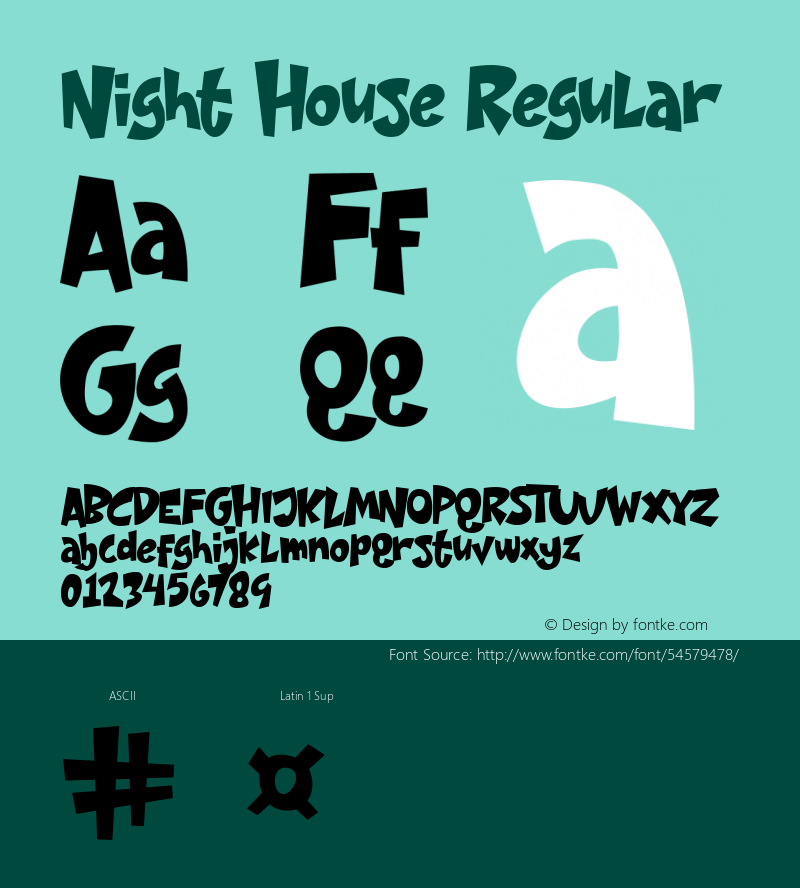 Night House Version 1.00;January 23, 2020;FontCreator 11.5.0.2427 64-bit图片样张