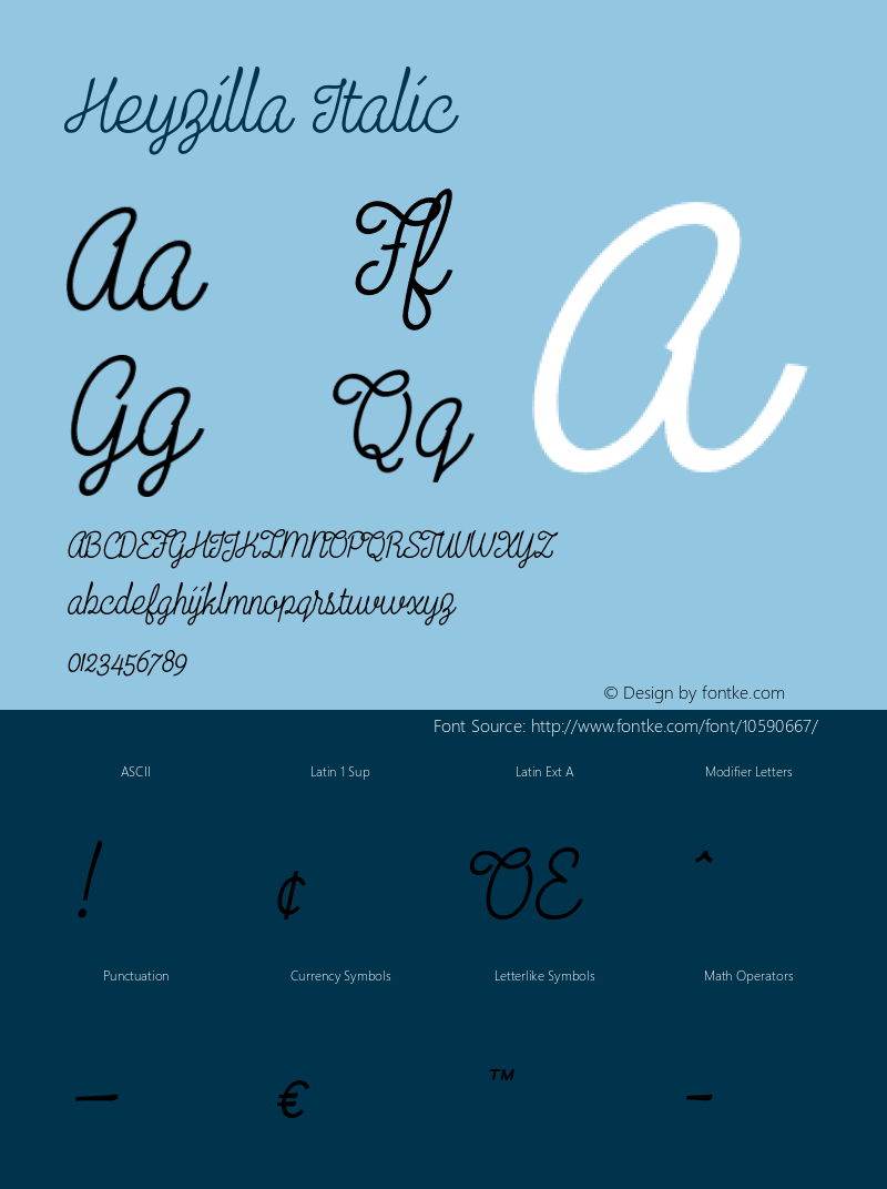 Heyzilla Italic 1.001图片样张