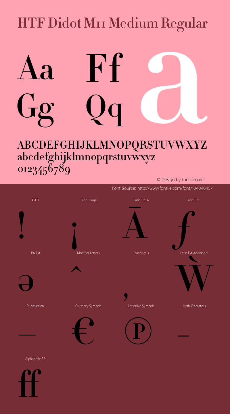 HTF Didot M11 Medium Regular Version 1.200图片样张