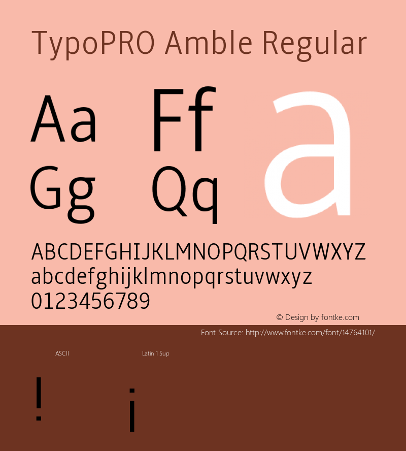 TypoPRO Amble Regular Version 1.00000; 2009图片样张