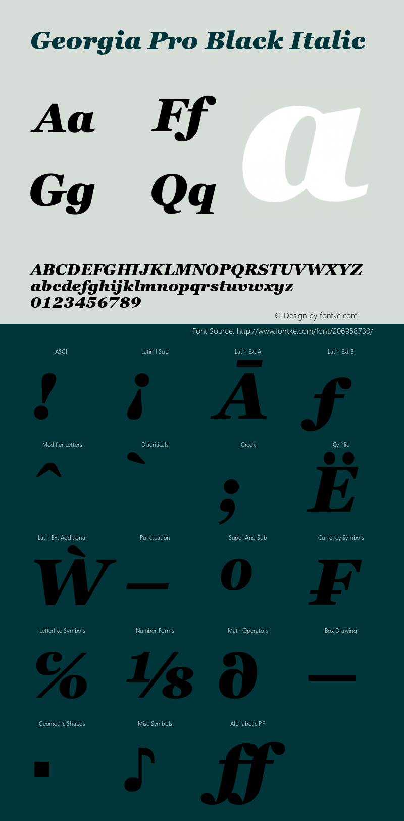 Georgia Pro Black Italic Version 6.02图片样张