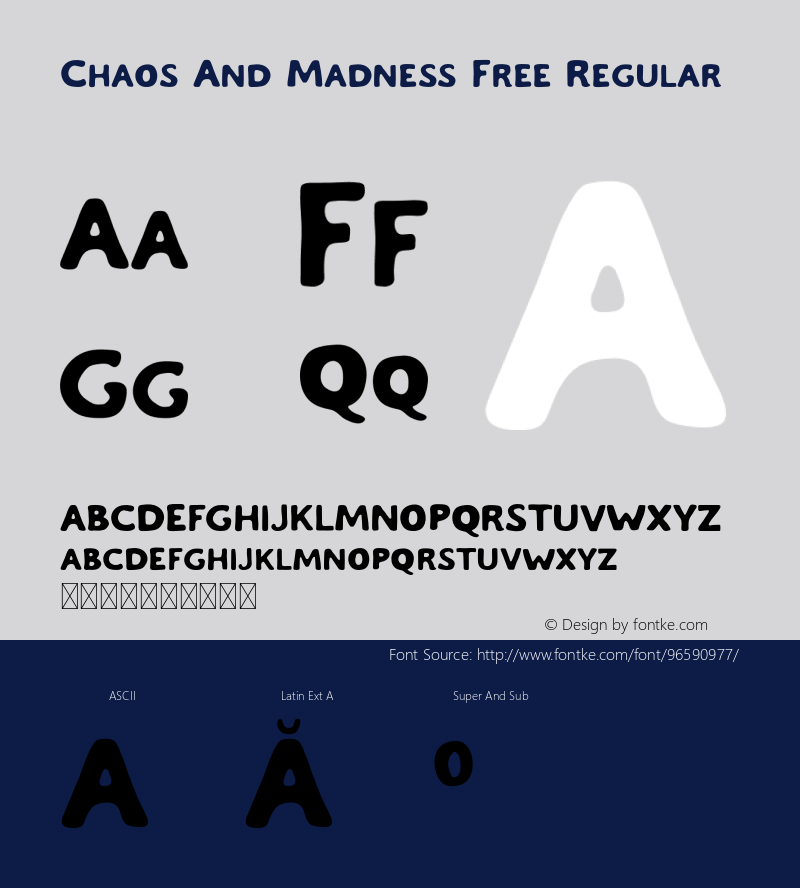 ChaosAndMadnessFree-Regular Version 1.000图片样张