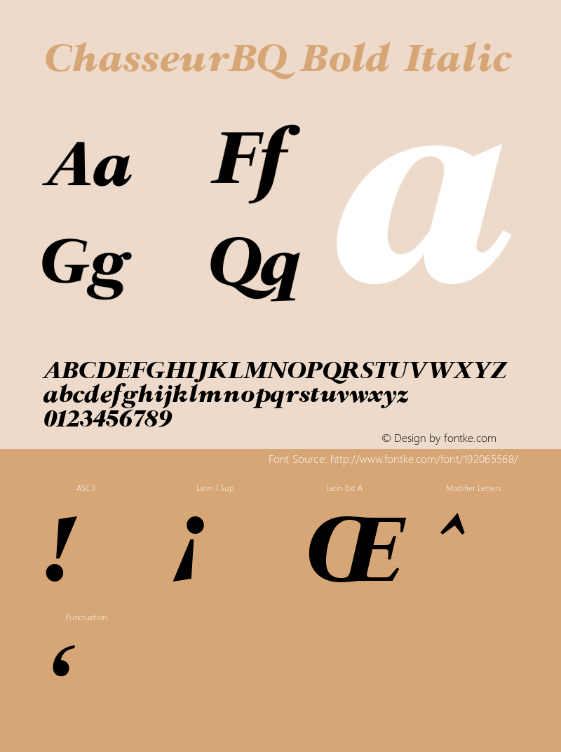 ChasseurBQ Bold Italic 001.001图片样张