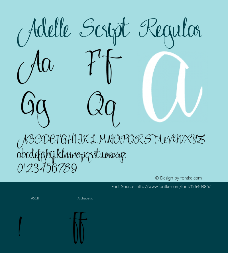 Adelle Script Regular 1.000图片样张