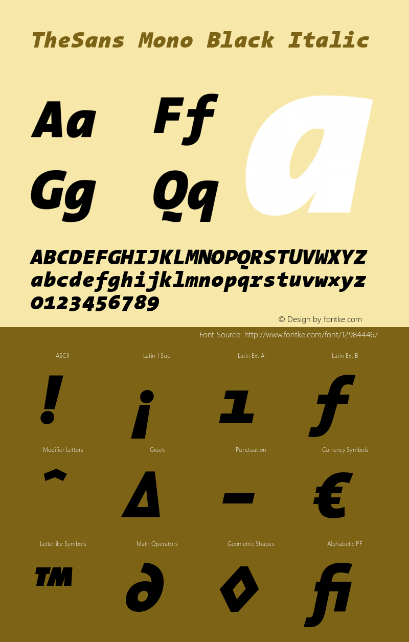 TheSans Mono Black Italic 001.000图片样张