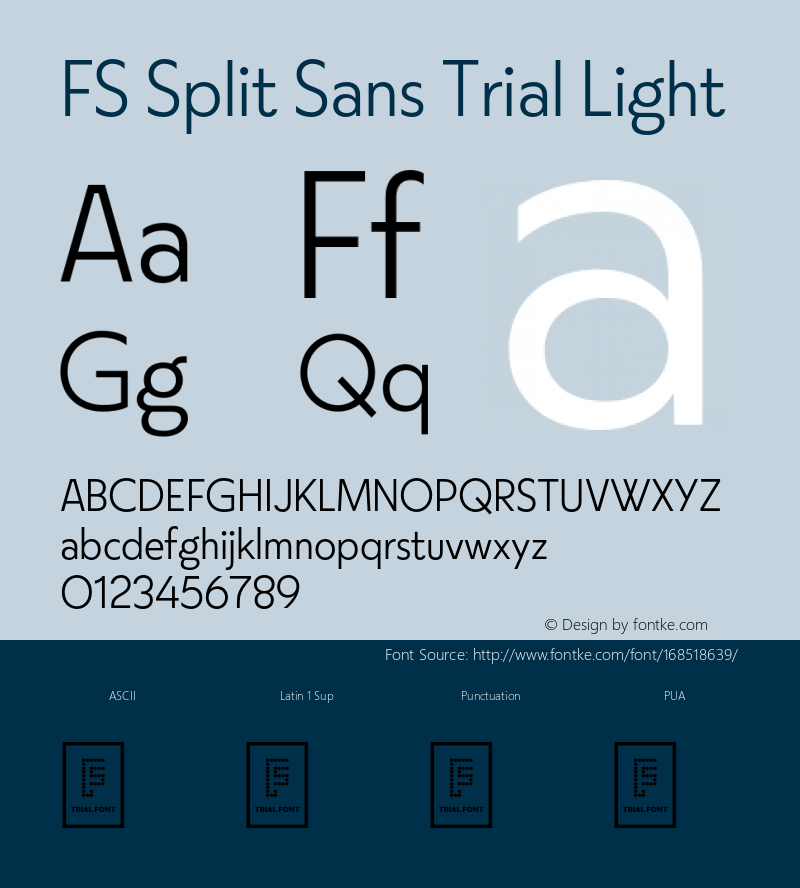FS Split Sans Trial Light Version 1.001;hotconv 1.0.109;makeotfexe 2.5.65596图片样张