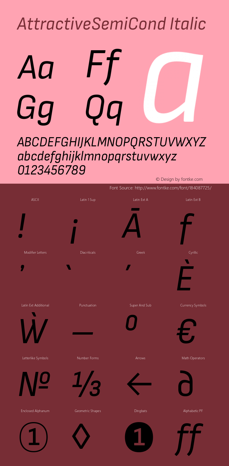 AttractiveSemiCond Italic Version 3.001图片样张