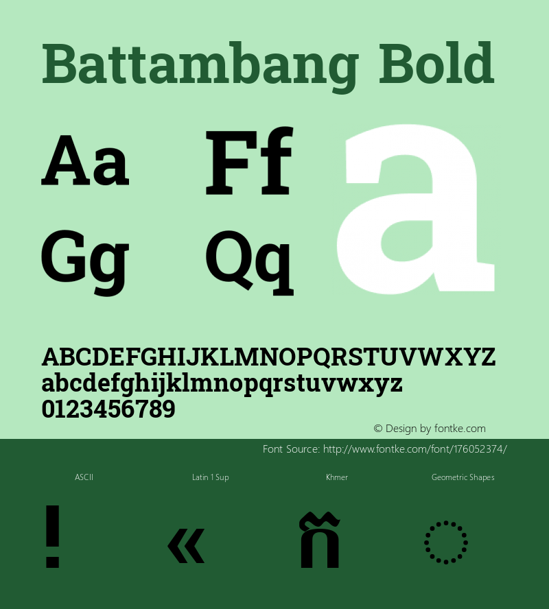 Battambang Bold Version 8.000; ttfautohint (v1.8.3)图片样张