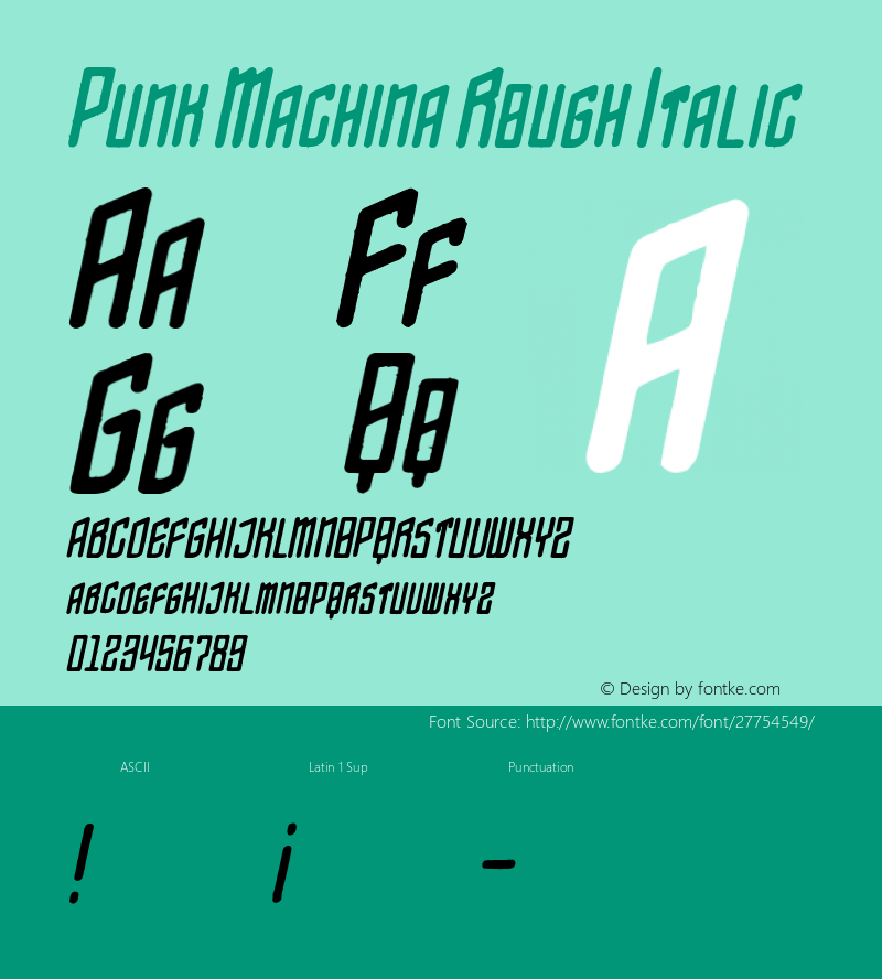 PunkMachinaRough-Italic Version 1.000;PS 001.001;hotconv 1.0.56图片样张