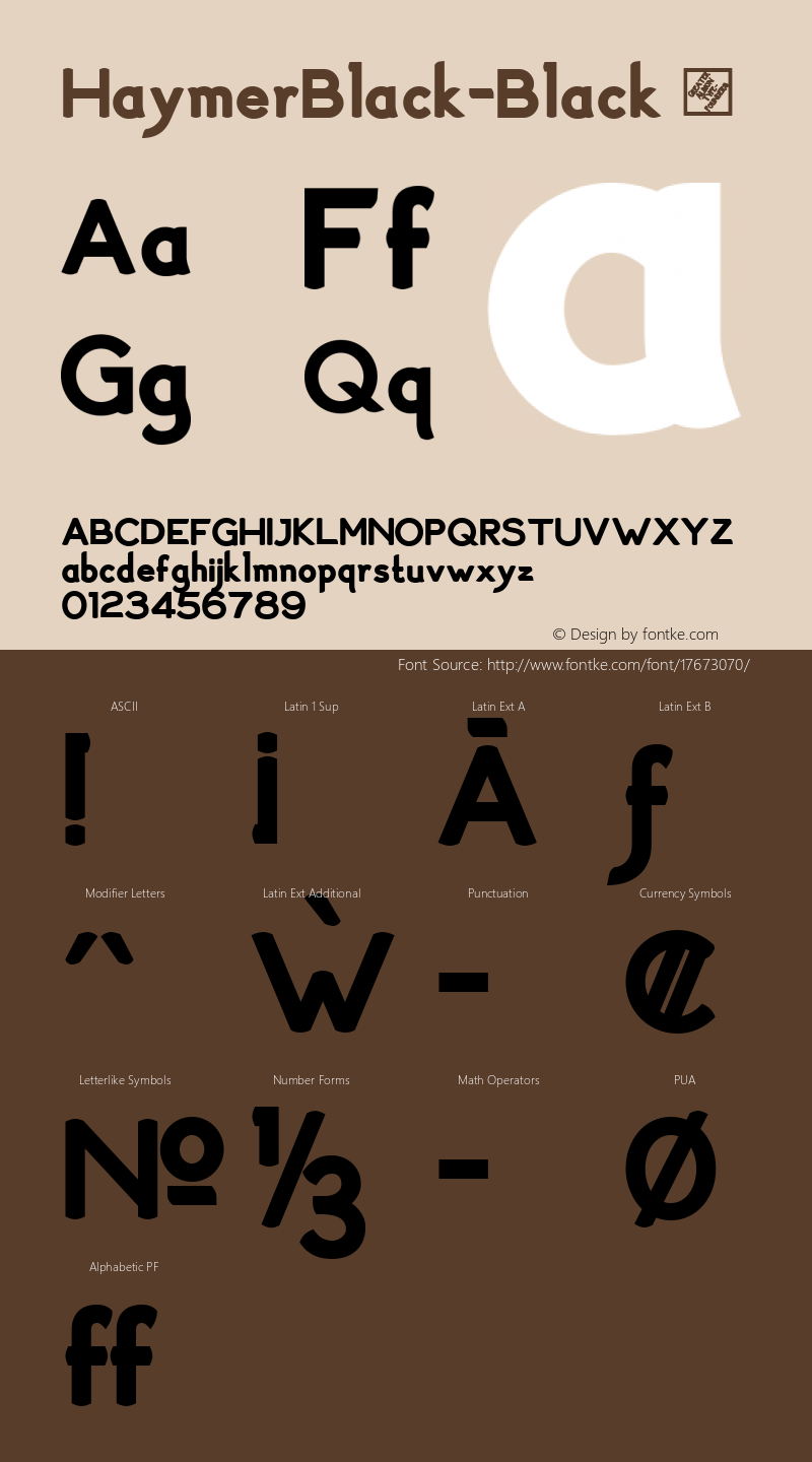 HaymerBlack-Black ☞ Version 1.000 2010 initial release;com.myfonts.easy.gatf.haymer.black.wfkit2.version.3rtb图片样张