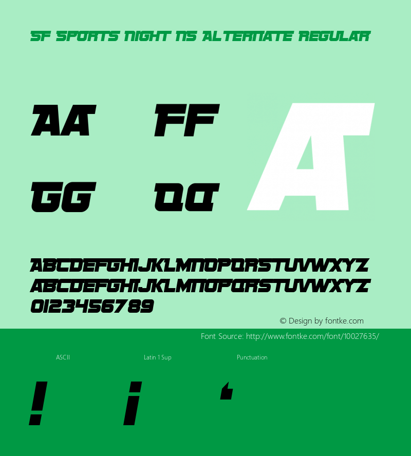 SF Sports Night NS Alternate Regular 1.0图片样张