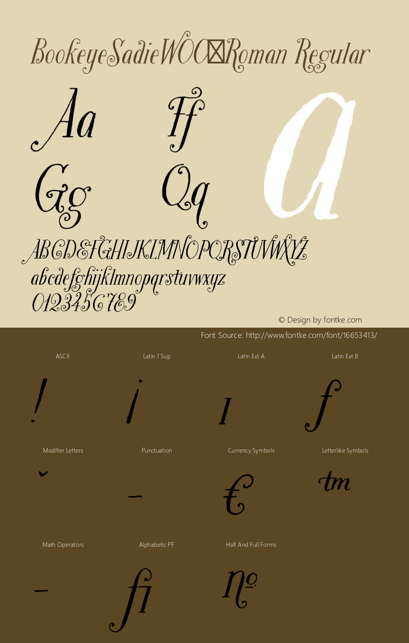 BookeyeSadieW00-Roman Regular Version 1.00图片样张