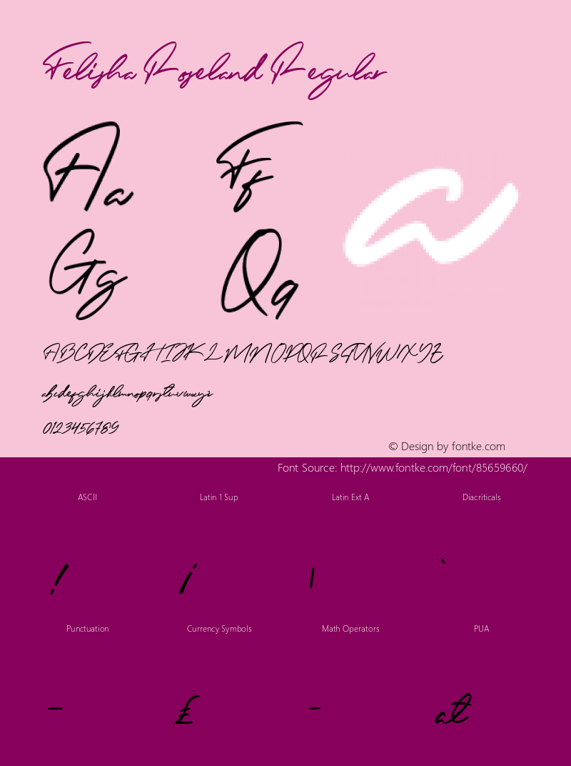 Felisha Roseland Version 1.00;November 26, 2020;FontCreator 12.0.0.2545 64-bit图片样张