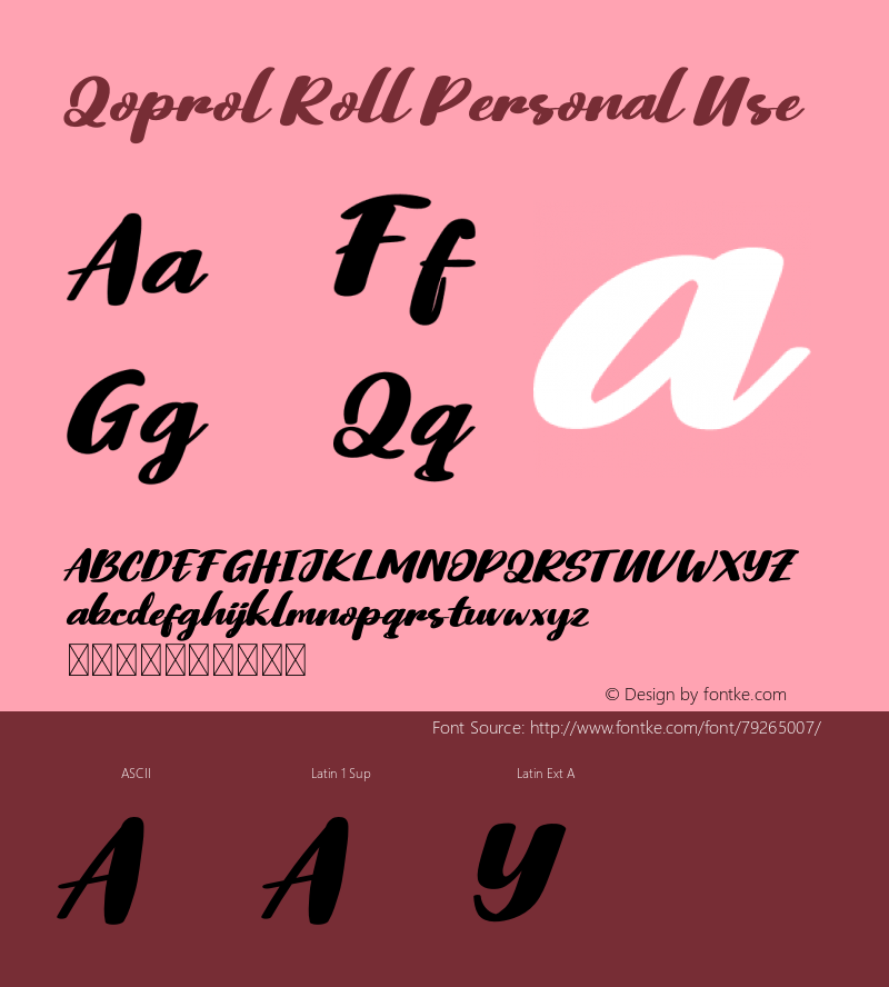 Qoprol Roll Personal Use Version 1.001;Fontself Maker 3.5.1图片样张