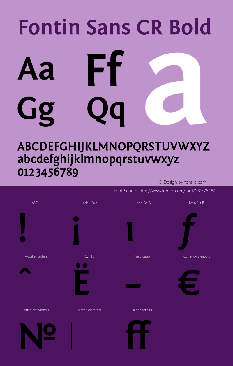 Fontin Sans CR Bold 1.000图片样张