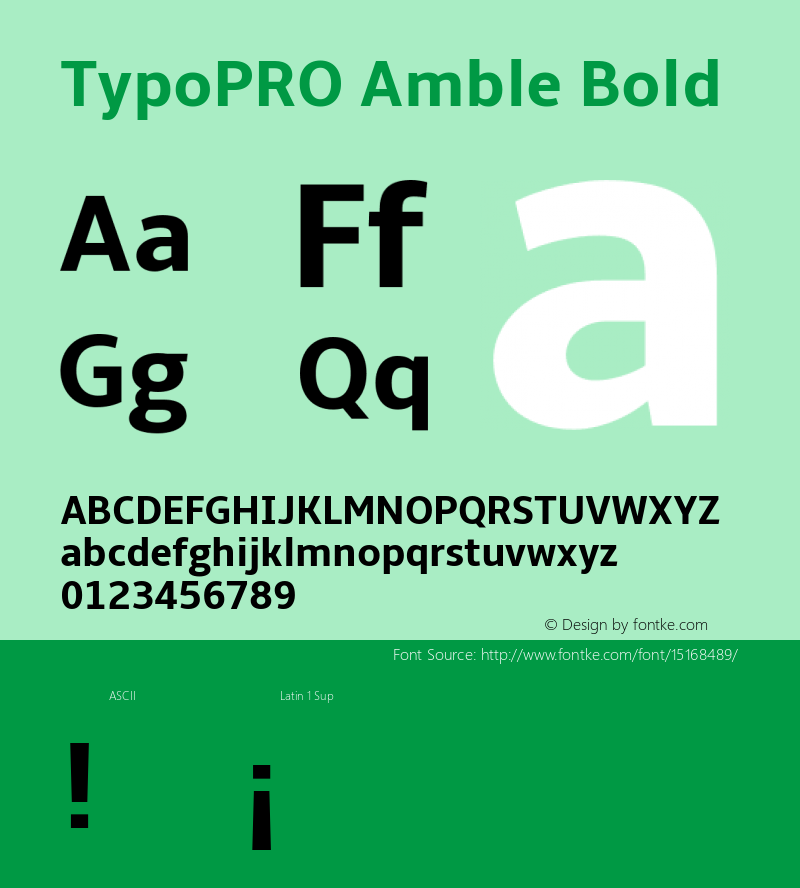 TypoPRO Amble Bold Version 1.00000; 2009图片样张