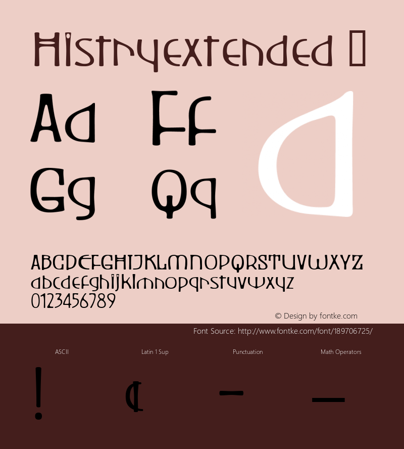 ☞Histry extended Macromedia Fontographer 4.1 12/01/04;com.myfonts.easy.drewfonts.histry.extended.wfkit2.version.287x图片样张