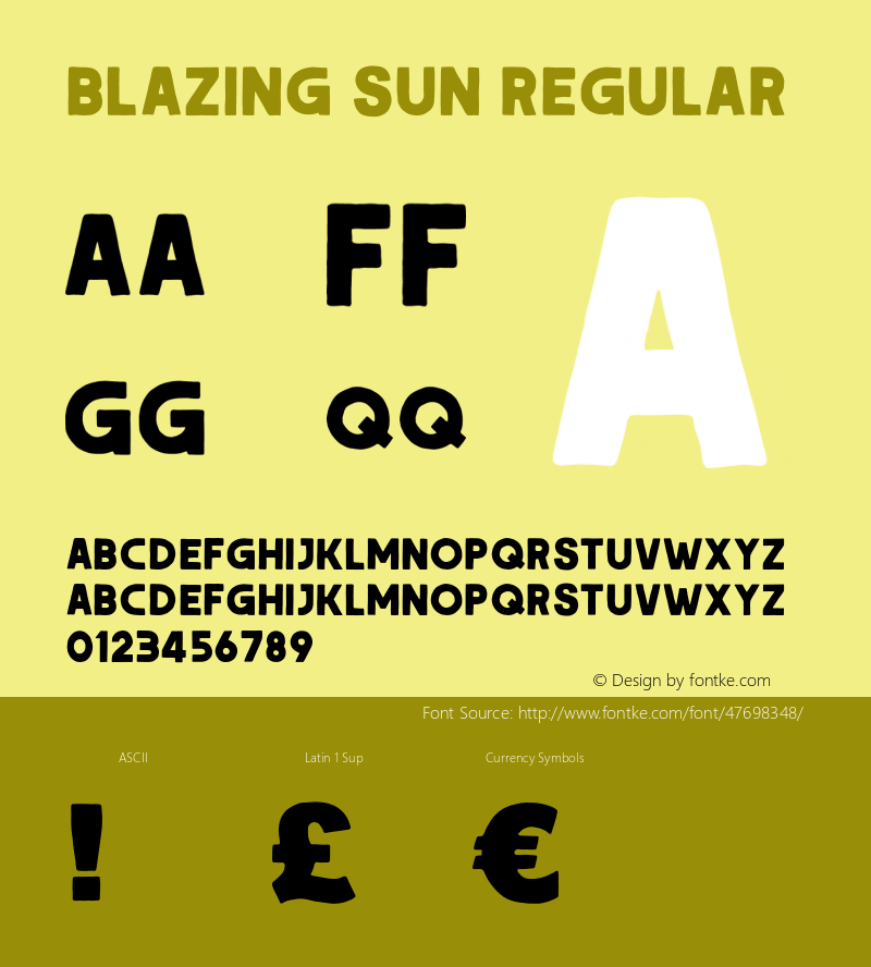 BLAZING SUN Regular Version 1.000;hotconv 1.0.109;makeotfexe 2.5.65596图片样张