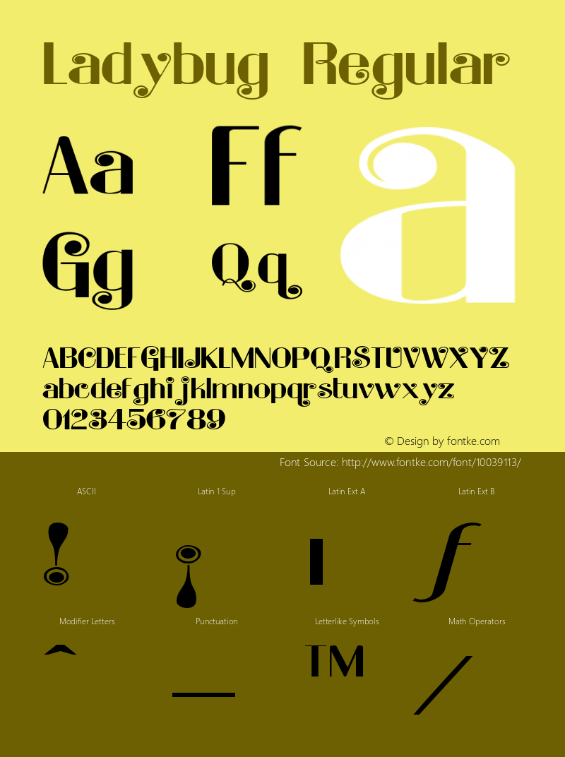 Ladybug Regular The IMSI MasterFonts Collection, tm 1995 IMSI图片样张