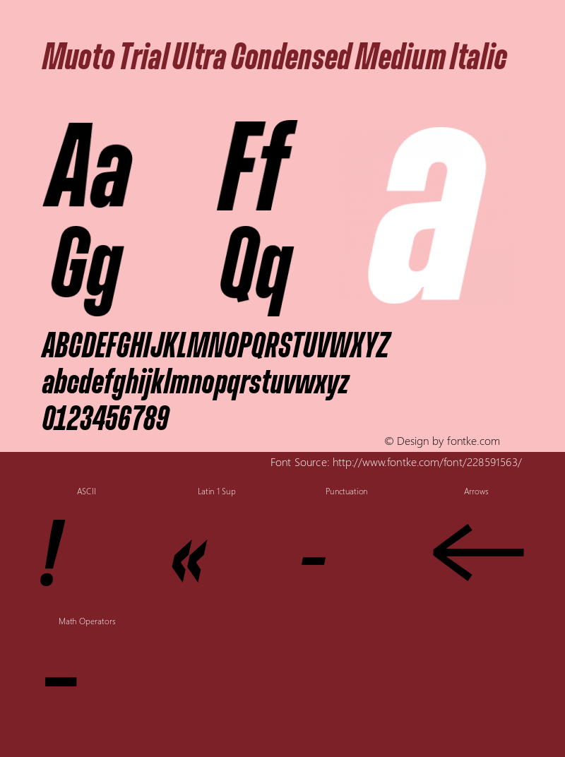 Muoto Trial Ultra Condensed Medium Italic Version 2.000;FEAKit 1.0图片样张