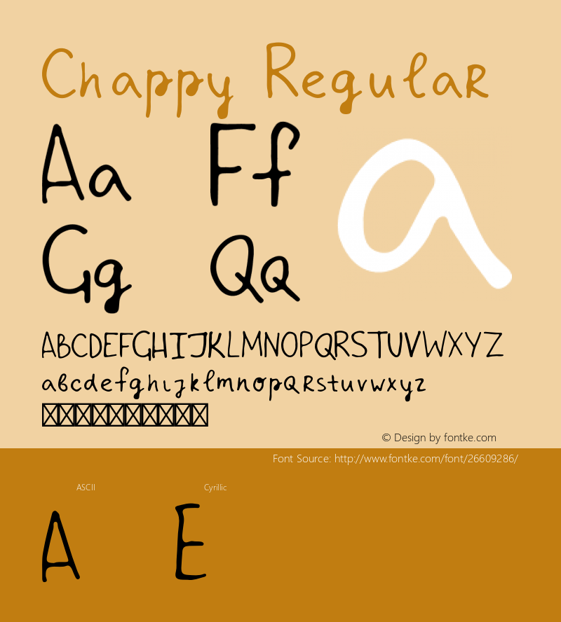 Chappy Version 1.00;April 6, 2018;FontCreator 11.0.0.2400 64-bit图片样张