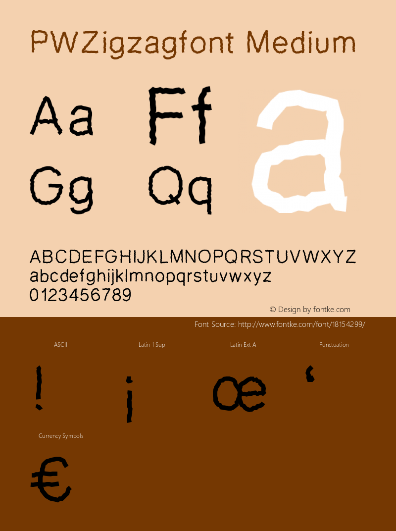 PWZigzagfont Medium Version 001.000图片样张