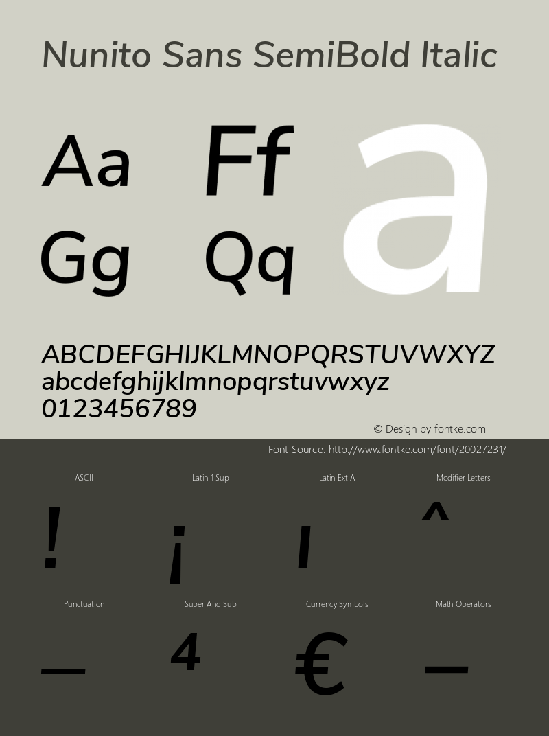 Nunito Sans SemiBold Italic Version 2.000图片样张
