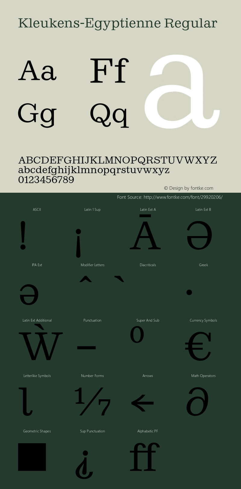 Kleukens-EgyptienneRegular Protected webfont for CSS @font-face use ONLY图片样张