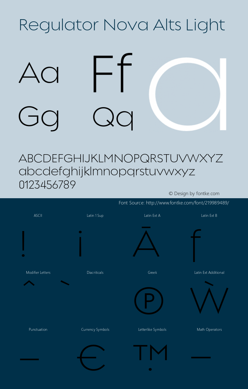 Regulator Nova Alts Light Version 6.000;hotconv 1.0.109;makeotfexe 2.5.65596图片样张