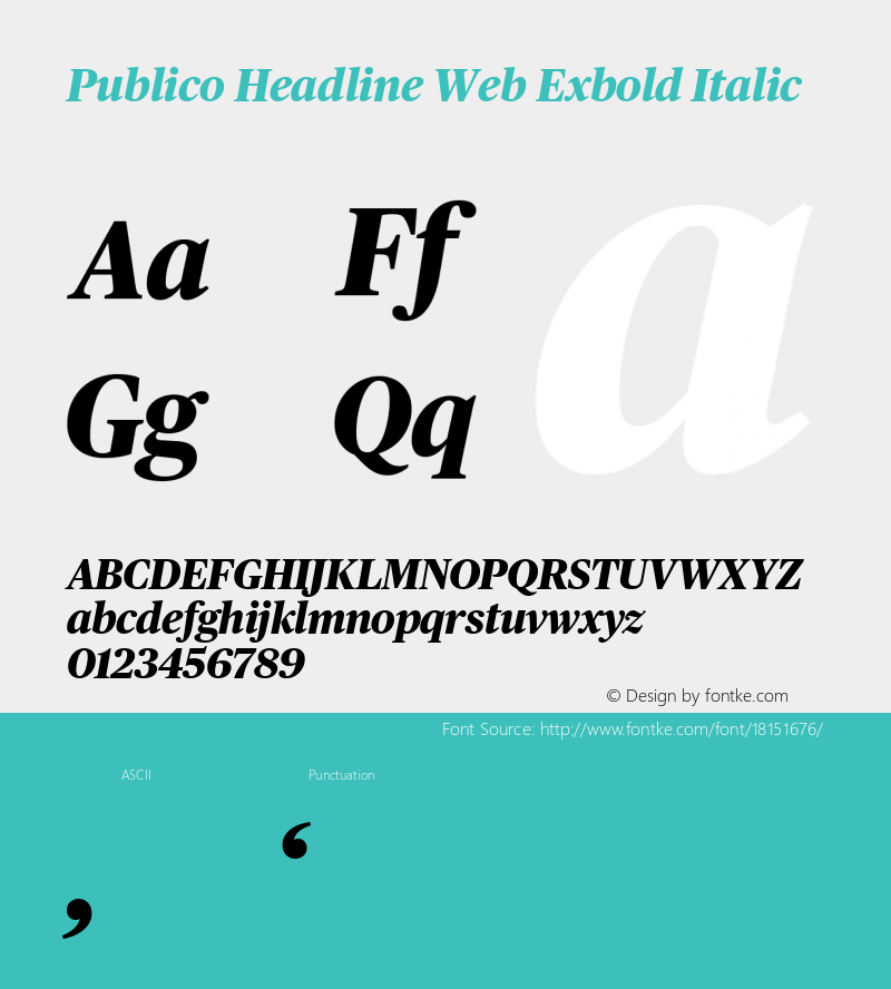 Publico Headline Web Exbold Italic Version 002.001 2011图片样张