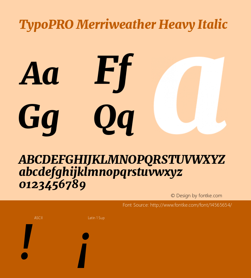 TypoPRO Merriweather Heavy Italic Version 1.001图片样张