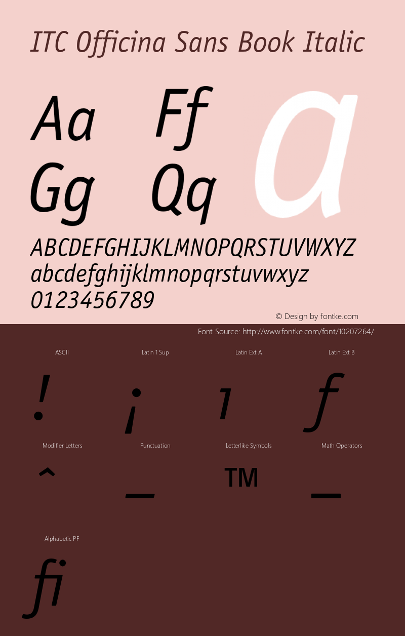 ITC Officina Sans Book Italic 001.000图片样张