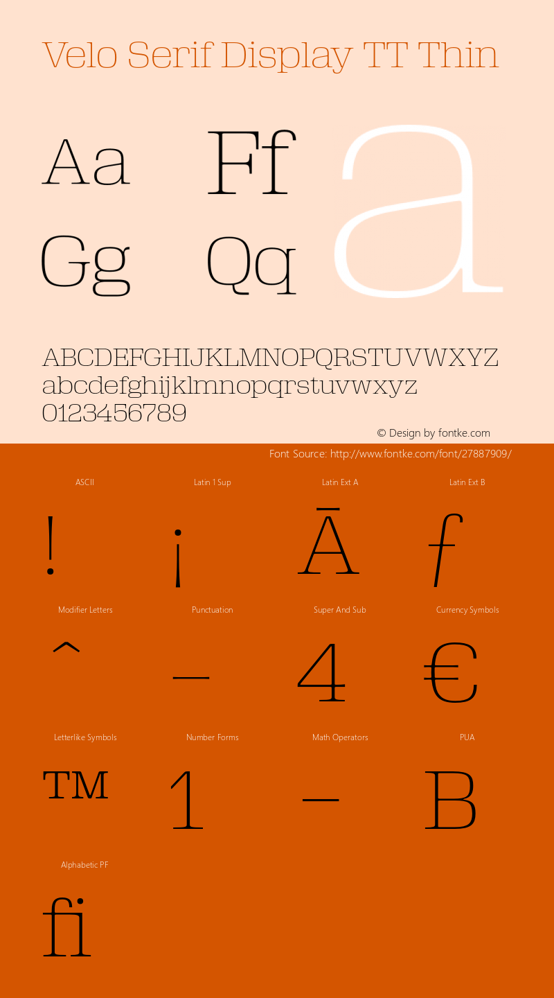 VeloSerifDisplayTT-Thin Version 1.100;PS 1.1;hotconv 1.0.72;makeotf.lib2.5.5900图片样张