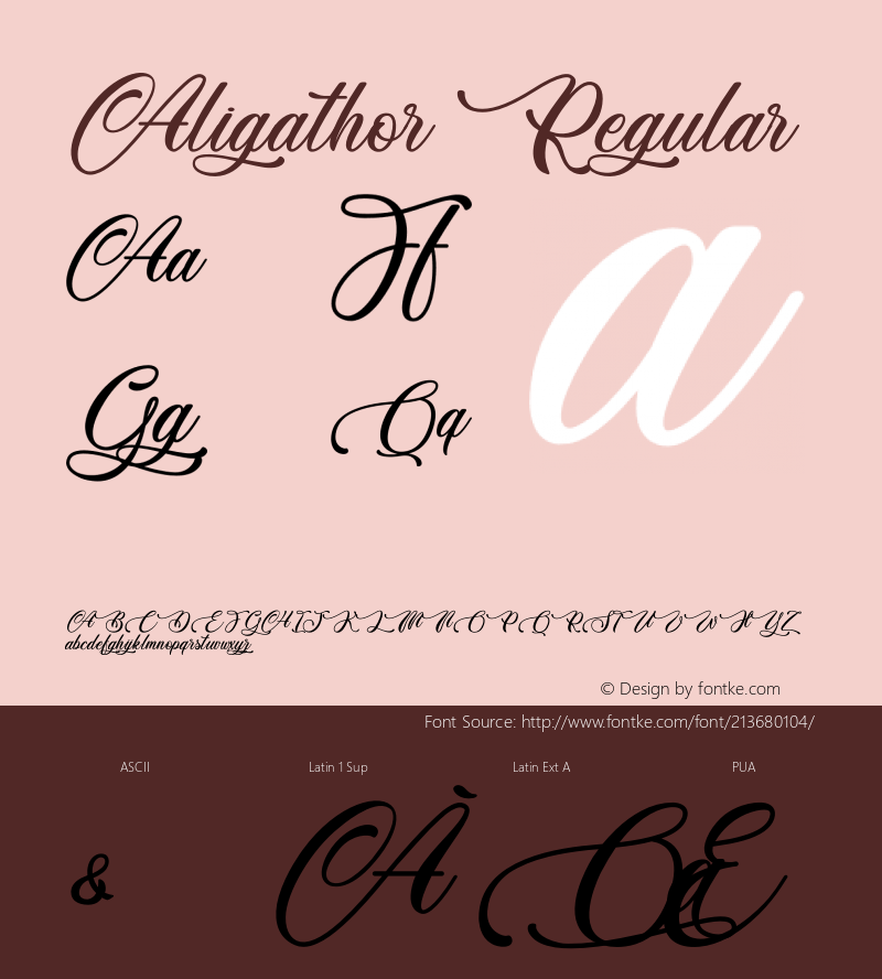 Aligathor Version 1.00;June 17, 2019;FontCreator 11.5.0.2422 64-bit图片样张