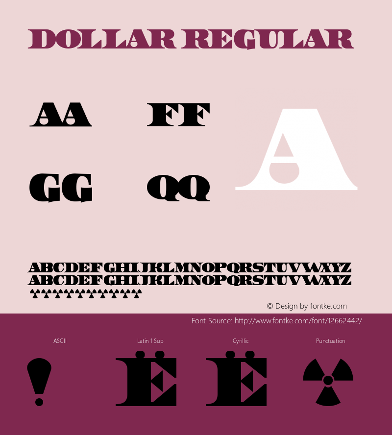 Dollar Regular Version 1.0; 2002; initial release图片样张