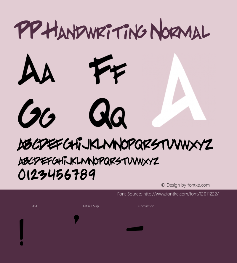 PP Handwriting Normal Macromedia Fontographer 4.1.5 97‐07‐13图片样张