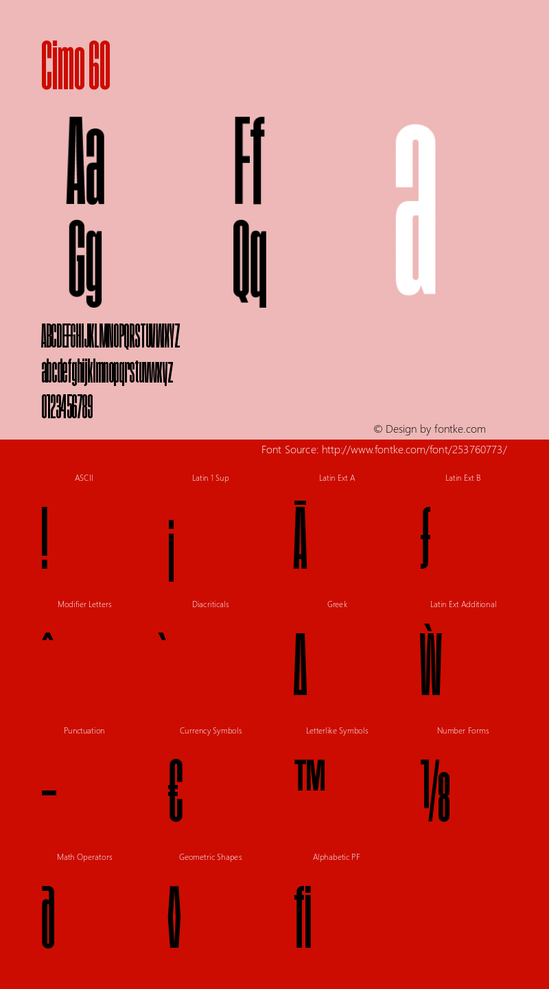 Cimo 60 Version 1.000;PS 001.000;hotconv 1.0.88;makeotf.lib2.5.64775图片样张