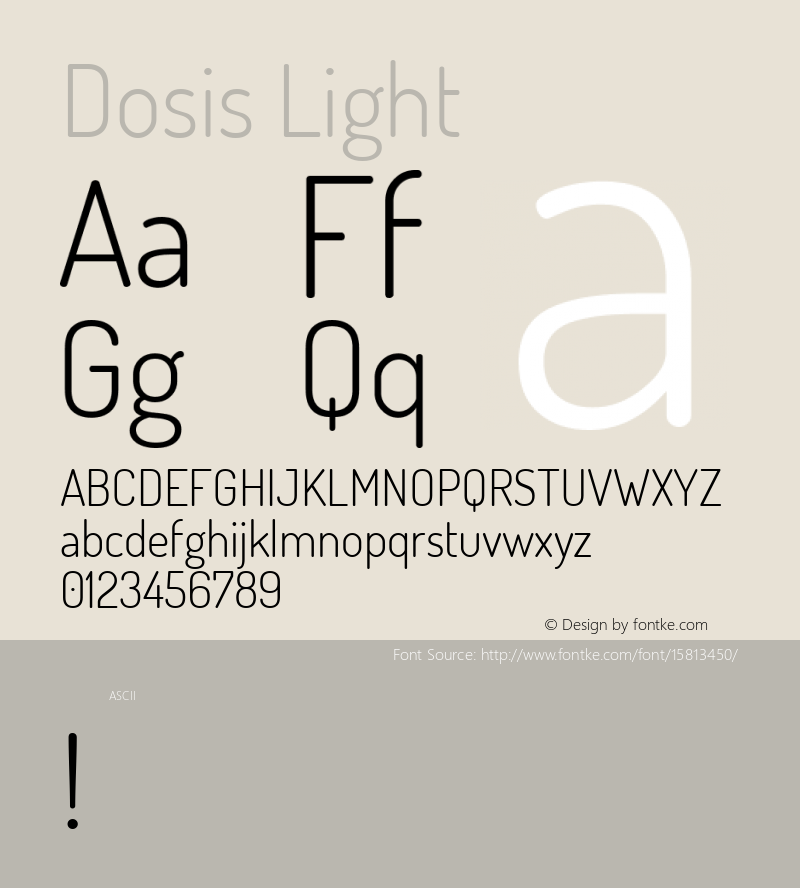 Dosis Light Version 1.007; ttfautohint (v1.4.1)图片样张