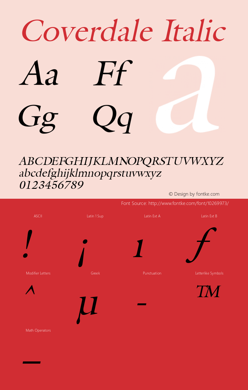 Coverdale Italic 1.0/1995: 2.0/2001图片样张