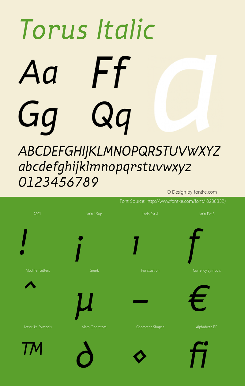 Torus Italic OTF 1.0;PS 001.000;Core 116;AOCW 1.0 161图片样张