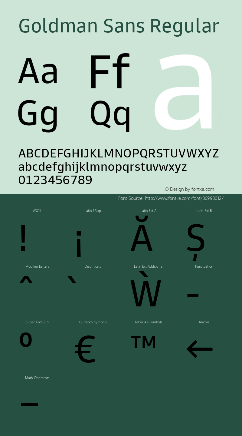 Goldman Sans Regular Version 1.100图片样张