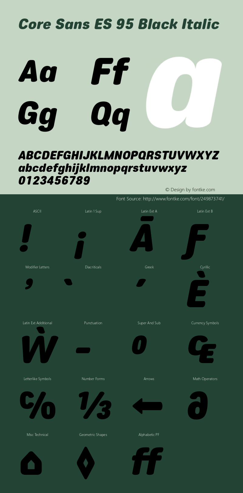 CoreSansES95BlackItalic Version 1.003图片样张