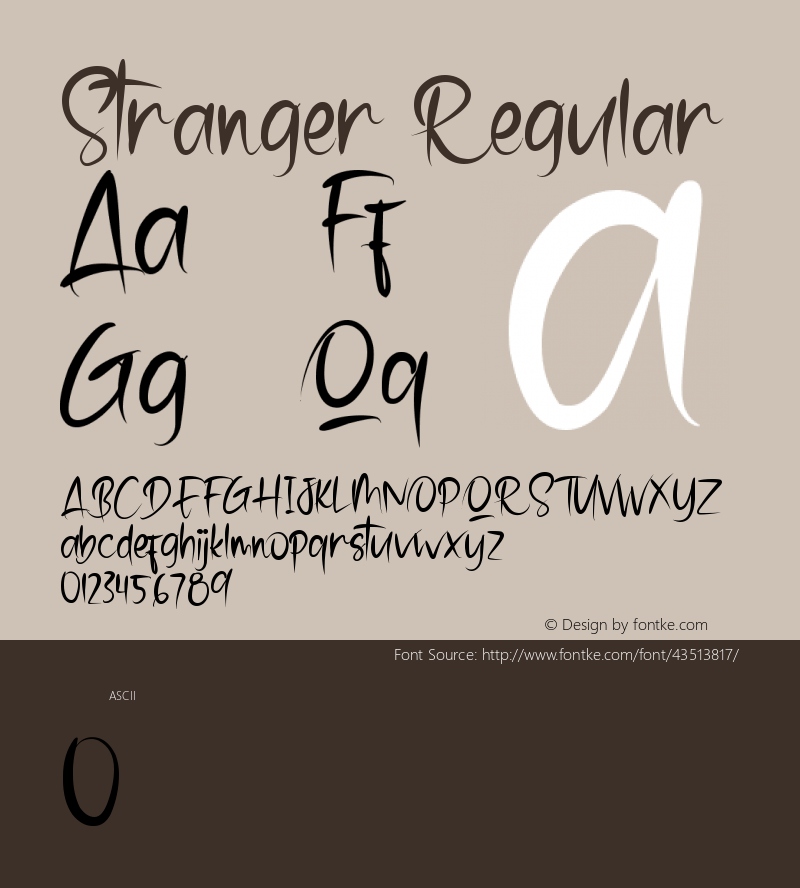 Stranger Version 1.00;June 3, 2019;FontCreator 11.5.0.2430 64-bit图片样张