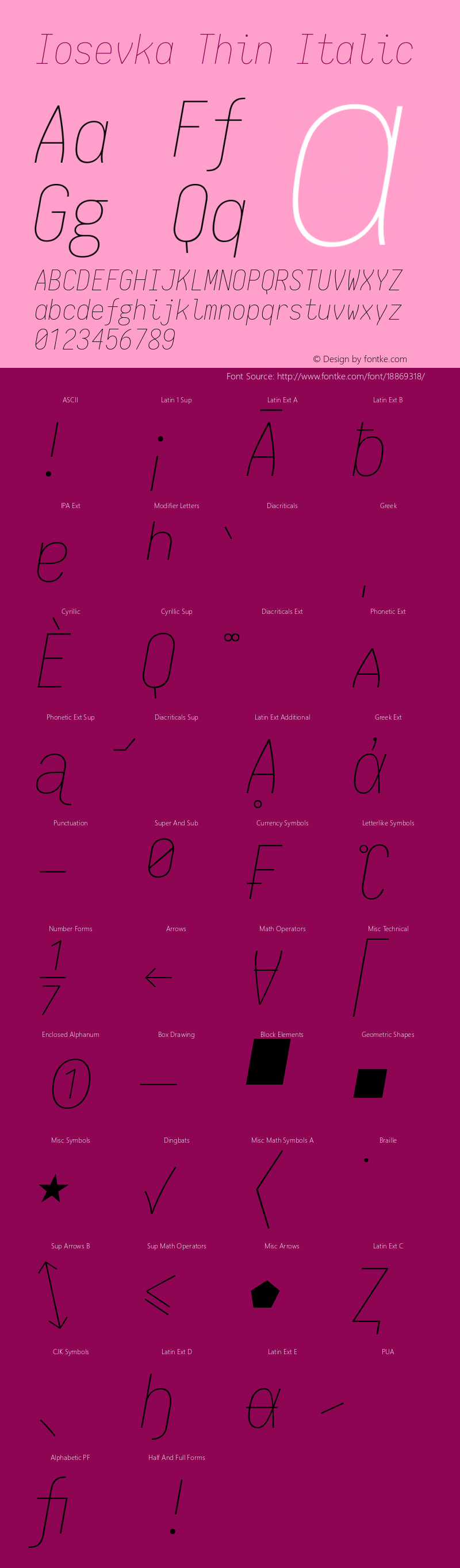 Iosevka Thin Italic 1.11.1; ttfautohint (v1.6)图片样张