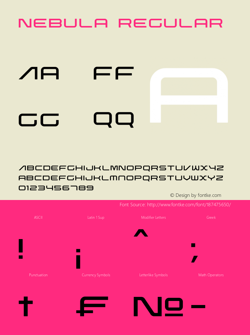 Nebula Version 1.00;November 28, 2019;FontCreator 11.5.0.2422 64-bit图片样张